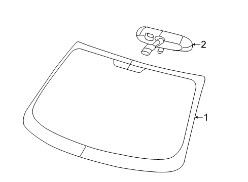2015 Dodge Dart Windshield, Front Diagram for 68264150AA