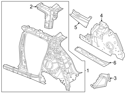 2023 Dodge Hornet Extension Panel Diagram for 68609980AA