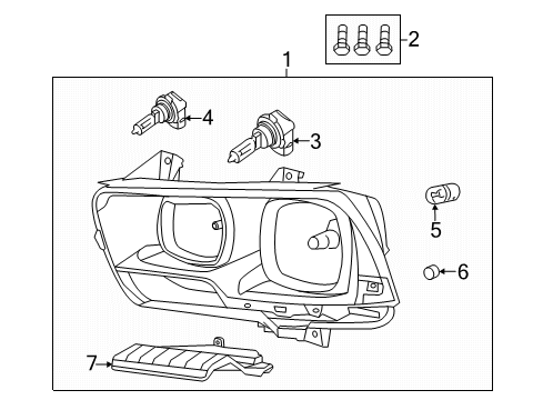 2011 Dodge Charger Headlamp Assembly Diagram for 57010411AF