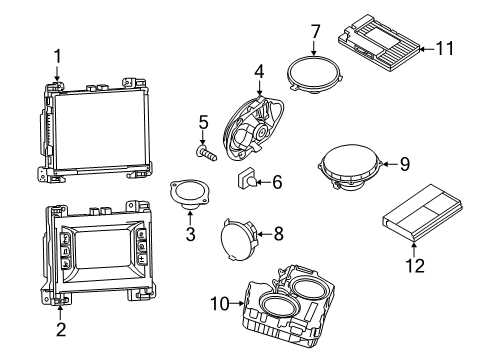 2022 Dodge Challenger Rear Speaker, Center Diagram for 5064035AB