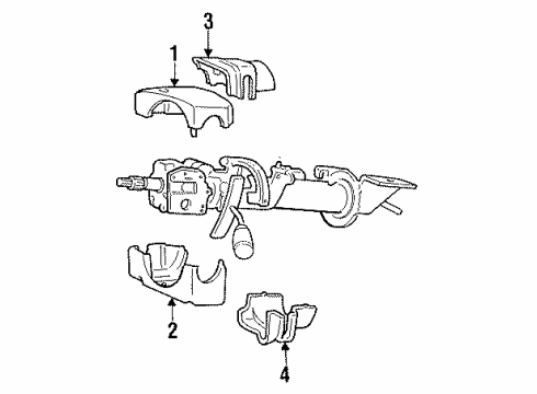 1990 Dodge Dynasty Shroud, Switches & Levers Diagram