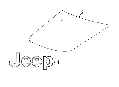 2023 Jeep Compass Nameplate, Red Diagram for 68578430AA