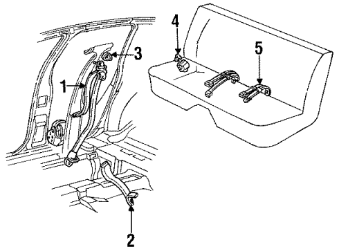 1987 Chrysler LeBaron Front Seat Belts Diagram