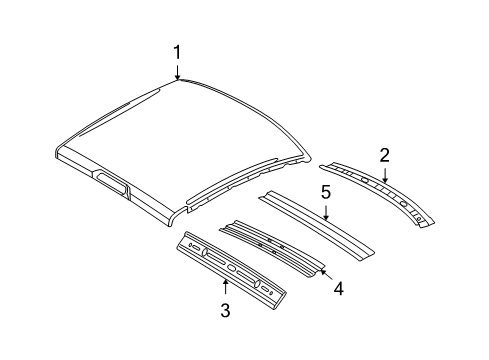 2010 Dodge Ram 1500 Roof & Components Diagram