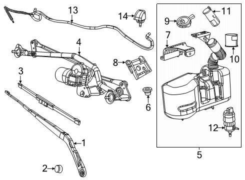 2024 Ram ProMaster EV Wiper & Washer Components Diagram