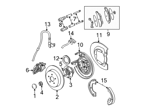 2005 Chrysler PT Cruiser ABS Sensor, Rear Driver Side Diagram for 4860038AD