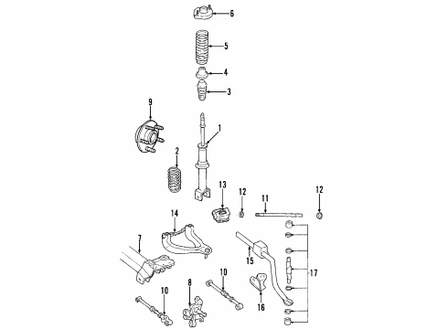 2001 Chrysler Sebring Stabilizer Link, Rear Diagram for 4695831AB