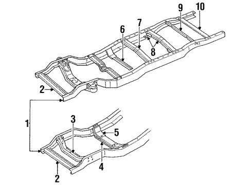 1990 Dodge W250 Frame & Components Diagram