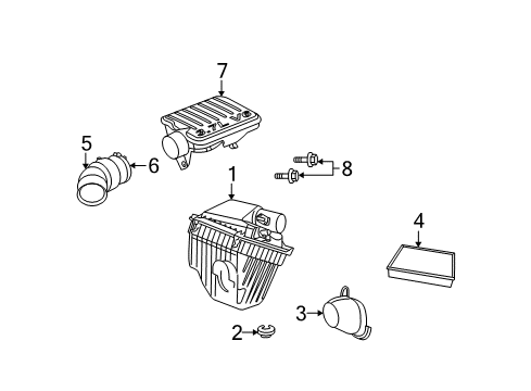 2008 Dodge Nitro Air Cleaner Assembly Diagram for 4880266AB