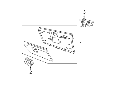 2007 Dodge Ram 1500 Glove Box Assembly, Front Diagram for 1DB901J8AA