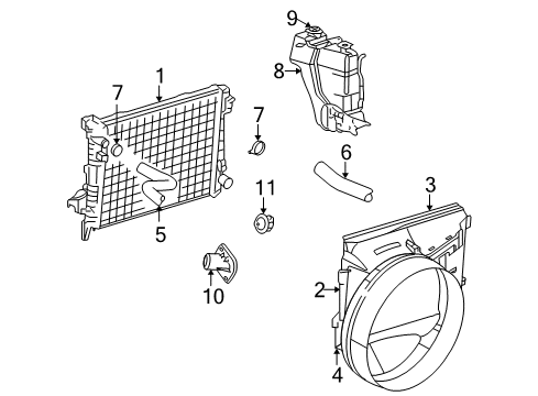 2008 Dodge Ram 1500 Radiator Diagram for 55056682AE
