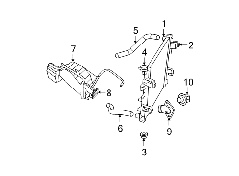 2010 Dodge Ram 1500 Radiator & Components Diagram