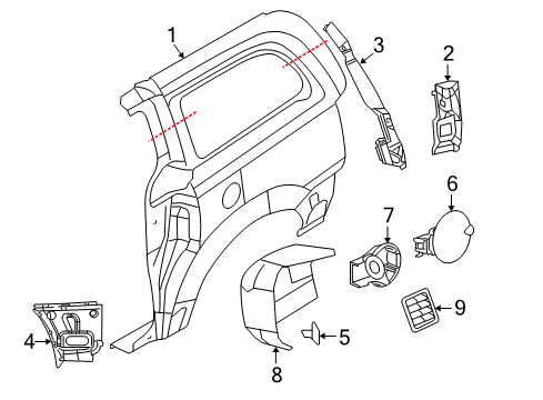 2014 Ram C/V Tail Lamp Pocket, Rear Driver Side Diagram for 4894773AD
