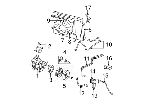 2005 Dodge Durango Idler Pulley Stud Diagram for 6506723AA