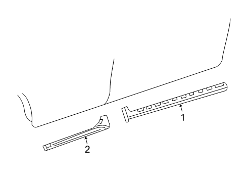 2004 Dodge Neon Rocker Molding, Front Driver Side Diagram for 5174843AA
