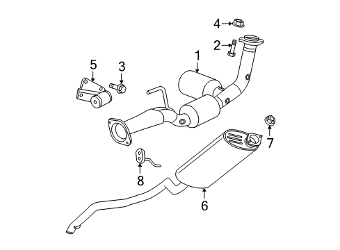 2005 Jeep Grand Cherokee Muffler W/Tpipe Diagram for 52124037AC