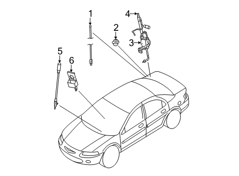 2005 Chrysler Sebring Antenna & Radio Diagram 2 - Thumbnail