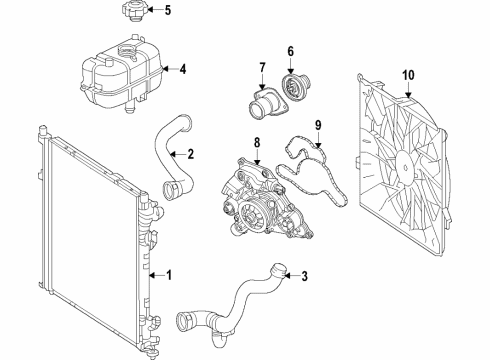 2022 Jeep Grand Cherokee Thermostat Housing Diagram for 5048757AA