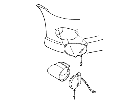 1997 Dodge Viper Fog Lamp Assembly Diagram for 5245104