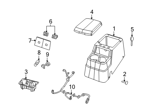 2009 Chrysler Aspen Armrest Pad, Rear Center Diagram for 1FU131D1AA