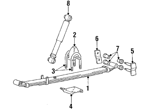 1990 Dodge Ram 50 Shackle Diagram for MB110494