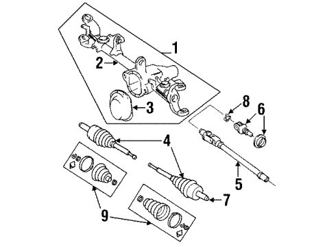 1995 Jeep Cherokee Front Axle & Carrier Diagram