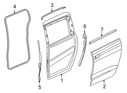 2023 Chrysler Pacifica Rear Seal, Passenger Side Diagram for 68280518AB