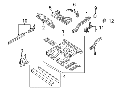 2006 Chrysler PT Cruiser Floor, Rear Diagram for 5016289AF