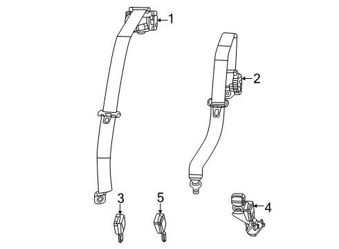 2024 Dodge Charger Daytona Rear Seat Belts Diagram