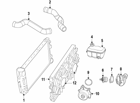 2017 Dodge Viper Fan Shroud Diagram for 68029032AA