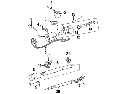1991 Jeep Wrangler Ignition Lock Cylinder Diagram for 5161055AA