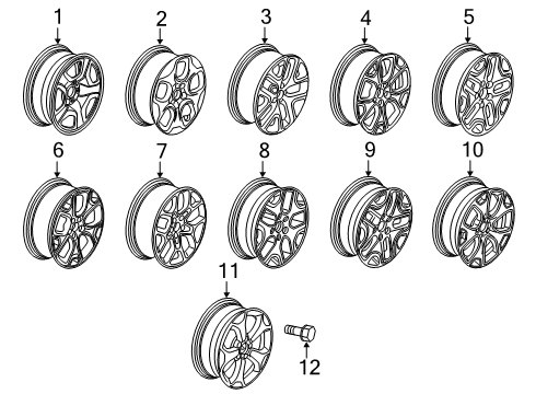 2015 Jeep Renegade Wheel Stud Diagram for 68230868AA