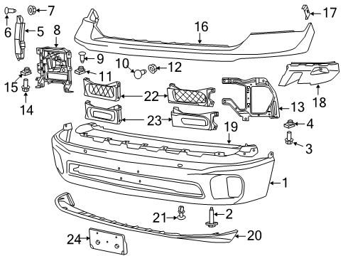 2021 Ram 1500 Classic Bumper Retainer Diagram for 6100843