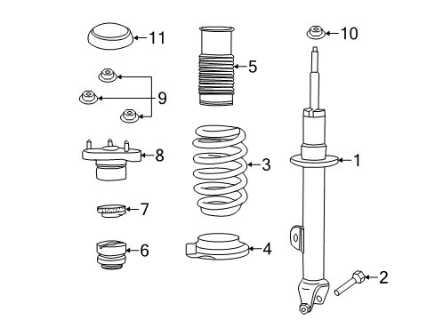 2022 Chrysler 300 Shock Absorber Diagram for 68544215AA