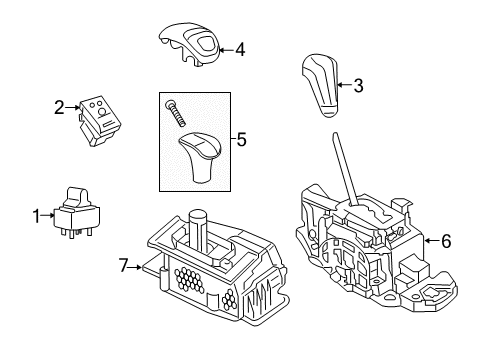 2017 Dodge Charger Shift Knob Diagram for 5NT68DX9AA