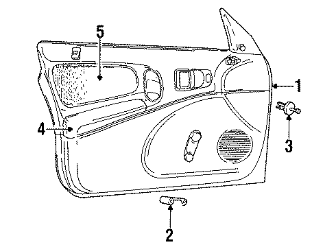 1998 Dodge Neon Interior Trim - Front Door Diagram