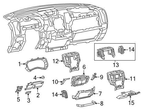 2023 Ram 1500 Column Cover, Brown Diagram for 5YK14RN8AE