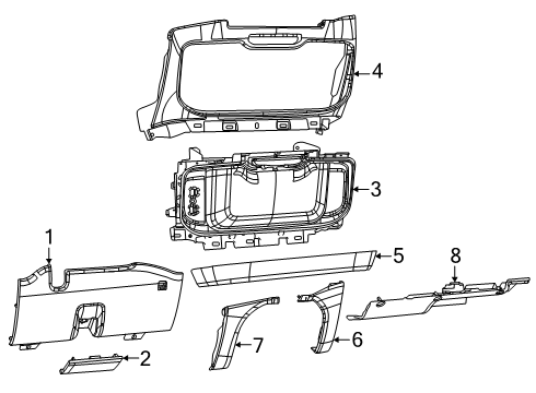 2025 Ram 1500 Instrument - Steering Column Opening Diagram for 7HW28LC5AA