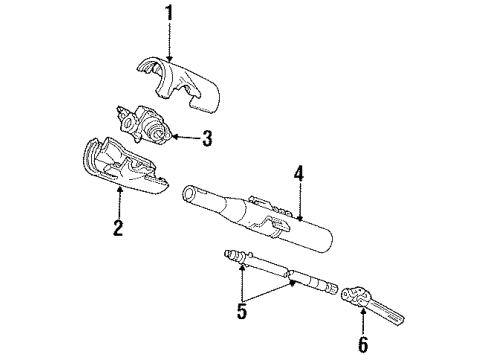 1987 Dodge Daytona Shroud, Switches & Levers Diagram