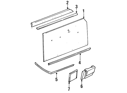 1987 Jeep J10 Interior Trim - Front Door Diagram