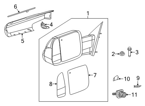 2019 Ram 1500 Signal Lamp, Front Passenger Side Diagram for 68302828AA