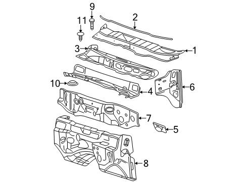 2006 Dodge Ram 1500 Cab Cowl Diagram 2 - Thumbnail