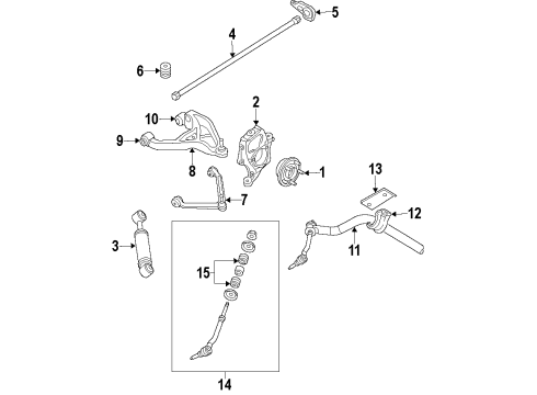 2009 Dodge Durango Stabilizer Bar, Front Diagram for 68043972AA