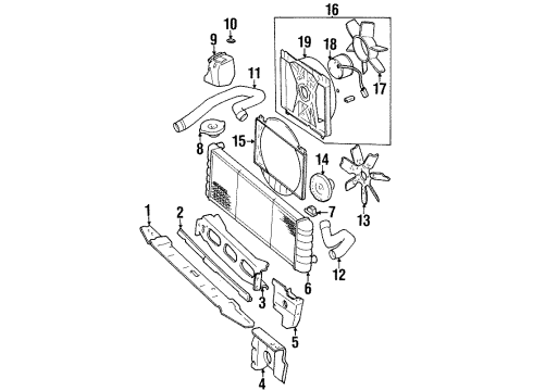 1987 Jeep Wagoneer Fan Blade Diagram for J3236658