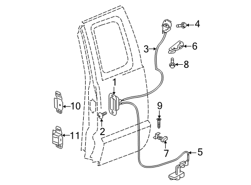2006 Dodge Dakota Lower Latch, Rear Passenger Side Diagram for 55359746AE