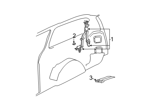 2004 Chrysler Town & Country Buckle End, Front Inner Passenger Side Diagram for WP141J3AE