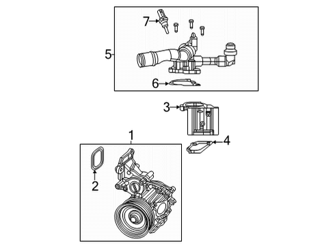 2022 Jeep Wrangler Thermostat Housing Diagram for 5048714AA