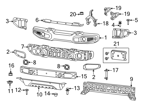 2025 Jeep Wrangler Bumper & Components - Front Diagram 2 - Thumbnail