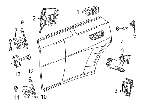 2025 Dodge Charger Daytona Latch - Rear Door Diagram for 68595830AD