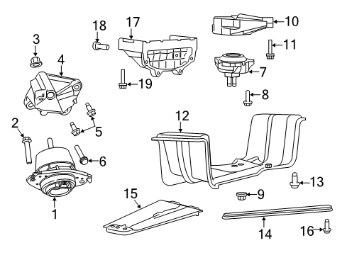 2016 Dodge Durango Mount Bracket, Driver Side Diagram for 68275987AA